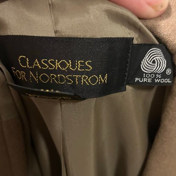 Vtg Classiques For Nordstrom Cashmere Wool Blazer M Gold Hardware Sage Luxury - Picture 5 of 10